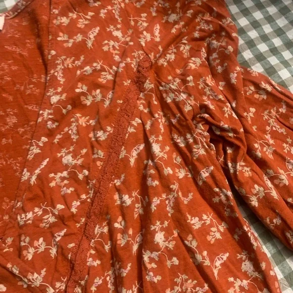 Lucky Brand Terracotta Floral Wrap Blouse - Picture 3 of 6